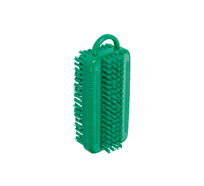 Haug Brosse à ongles double PBT Ø0,35 mm moyen/dur 110x32x50 mm vert