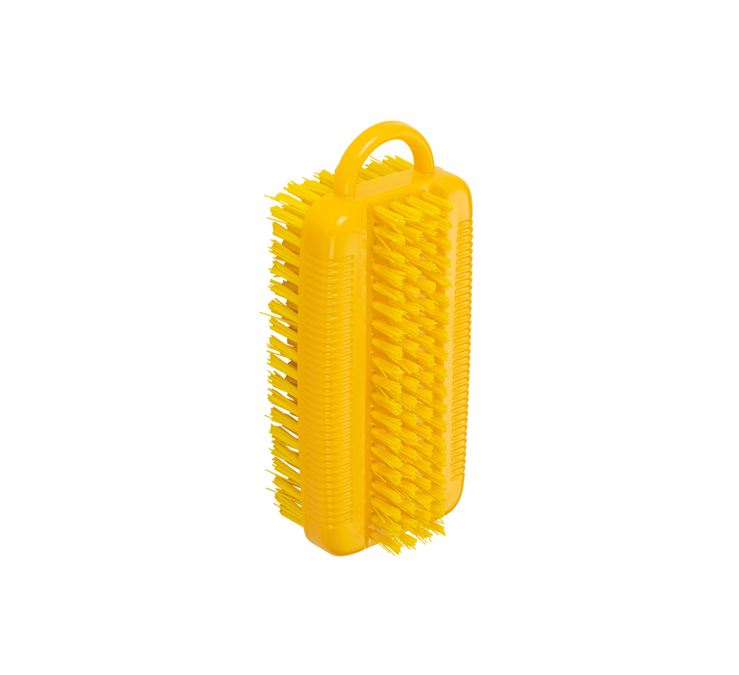 Haug Brosse à ongles double PBT Ø0,35 mm moyen/dur 110x32x50 mm jaune