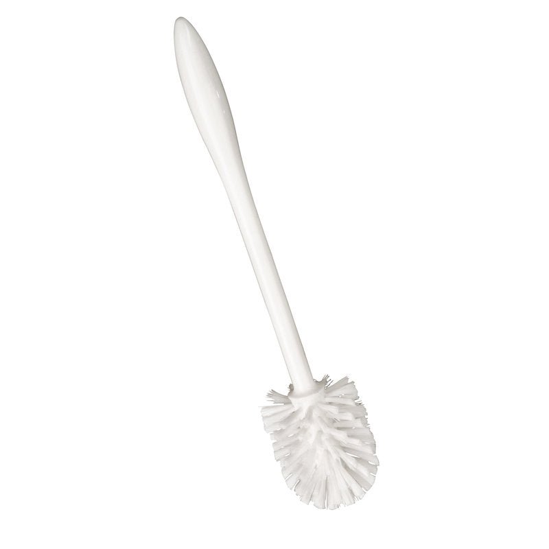 La Haug Bürsten KG BROSSE WC RONDE,GRANDE,PP, ø 75MM,BLANC dispose d'un long manche et d'une tête de brosse ronde en plastique blanc, idéale pour un nettoyage efficace de la salle de bain.