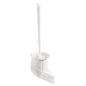 La Haug Bürsten KG WC-WANDGARNITUR,M.BÜRSTE 6130 BLANC (115x100x410mm) offre une brosse à long manche blanche avec un pied courbé et un support d'angle assorti - un accessoire de salle de bain indispensable pour la propreté et le style.