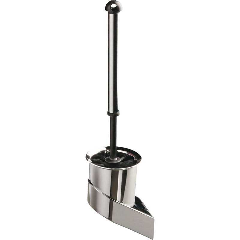 Die Haug Bürsten KG WC-WANDGARNITUR,M.BÜRSTE 61333 VERCHROMT (115x100x410mm) zeichnet sich durch einen modernen, eckigen Sockel, einen aufrechten Griff mit rundem Ende und einen Ring für leichten Halt aus. Alles in einem eleganten Chromdesign.