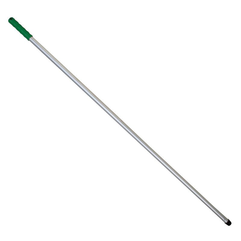 Le manche à balai ou à mop ALUSTIEL de Haug Bürsten KG mesure 1400 mm de long, a un diamètre de 22 mm et une épaisseur de paroi de 1 mm. La poignée verte et le capuchon noir assurent durabilité et confort.