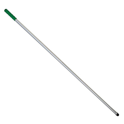 Le manche à balai ou à mop ALUSTIEL de Haug Bürsten KG mesure 1400 mm de long, a un diamètre de 22 mm et une épaisseur de paroi de 1 mm. La poignée verte et le capuchon noir assurent durabilité et confort.