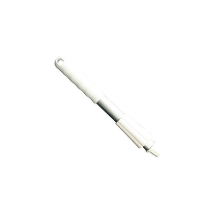 La brosse à dents en plastique blanc avec manche amovible est équipée d'un CAPUCHON ET ÉCROU DE SERRAGE KURZ-ALUSTIEL DE 300 MM de Haug Bürsten KG pour augmenter la durabilité.