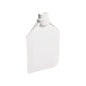 Une bouteille en plastique blanche, plate et rectangulaire avec un bouchon à vis se tient debout sur un fond uni - idéale pour être utilisée avec le Haug Bürsten KG CUILLÈRE DE MÉLANGE, SOUPLE, TPE 190x120x40mm, sans manche.