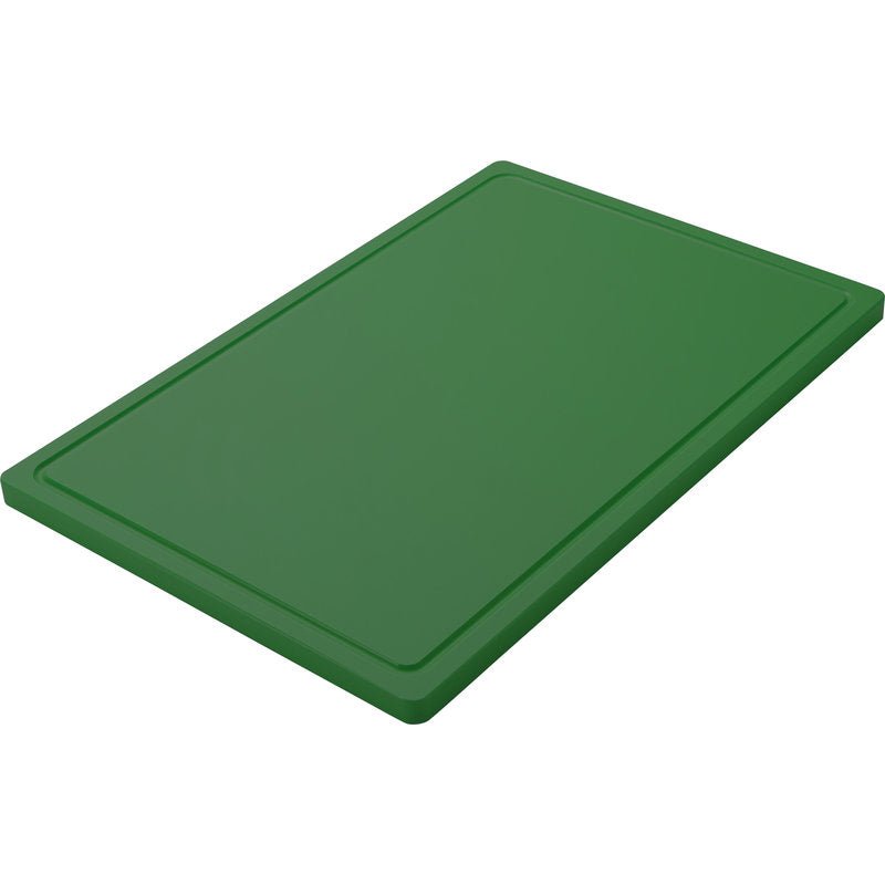 Une PLAN DE TRAVAIL GRAND verte, PE, antidérapante (600x400x20mm) de Haug Bürsten KG est utilisée de manière rectangulaire comme couvercle et présentée sous un angle sur fond blanc.