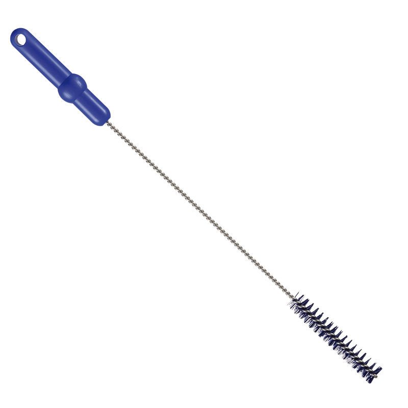 La Haug Bürsten KG ROHRBÜRSTE, ø 0,50MM HART 500Xø 20MM a des poils noirs et une longue tige métallique torsadée, idéale pour le nettoyage de bouteilles ou tubes étroits.