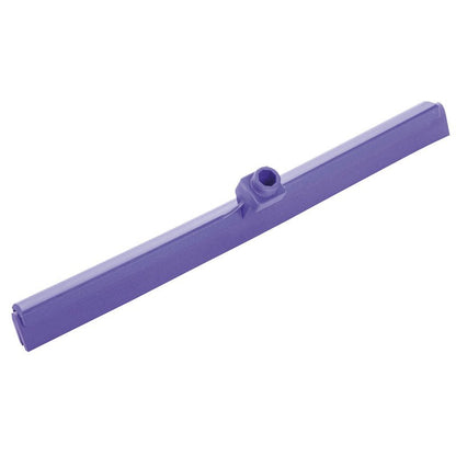 Le Haug Bürsten KG RACLETTE À EAU, 2 LÈVRES, 620 MM a une lame violette, droite, rectangulaire avec une prise centrale, idéale pour le nettoyage des sols. Illustrée sur un fond blanc.