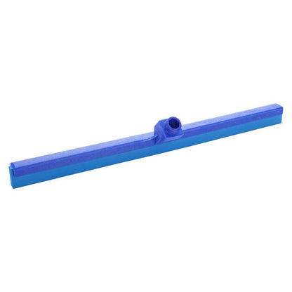 Le Haug Bürsten KG WASSERSCHIEBER, 1-LIPPIG, 620MM dispose d'une lame en caoutchouc bleue, rectangulaire et plate, et d'une douille centrale inclinée pour la fixation du manche - parfait pour l'élimination efficace de l'eau au sol.