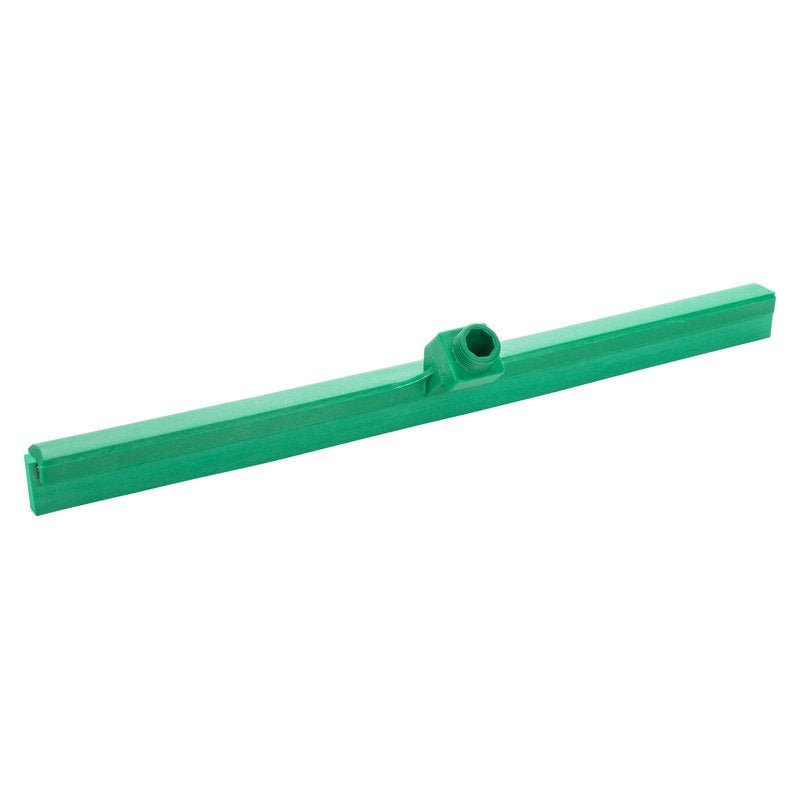 Le Haug Bürsten KG WASSERSCHIEBER, 1-LIPPIG, 620MM est une raclette en plastique vert avec une fixation centrale pour le manche - idéale pour une élimination efficace de l'eau.