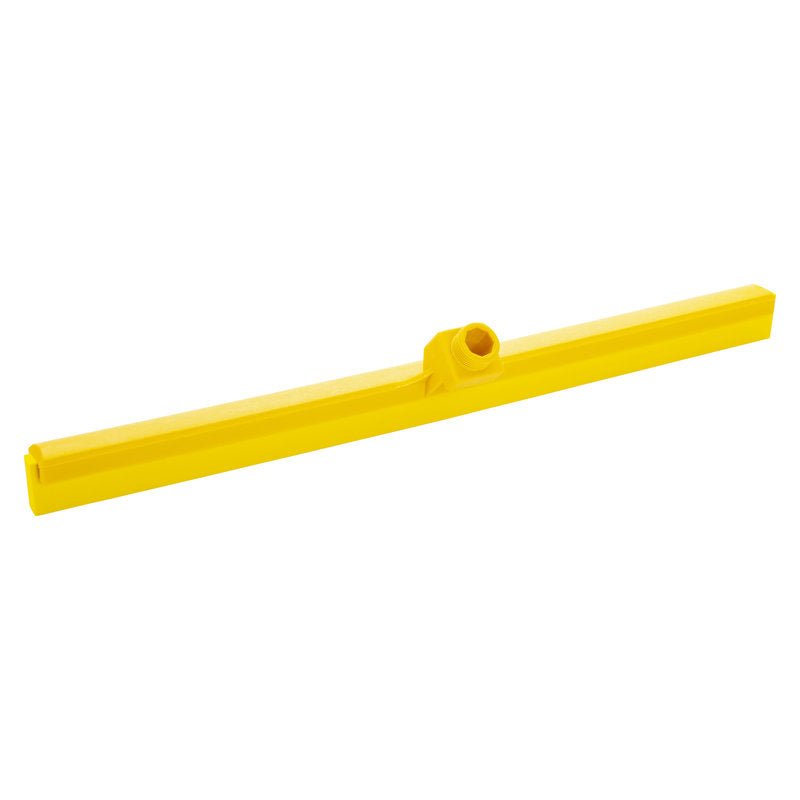Le WASSERSCHIEBER, 1-LIPPIG, 620MM de Haug Bürsten KG est une lame en plastique jaune avec un raccord central pour le manche, conçue pour une élimination efficace de l'eau sur les sols et les surfaces.