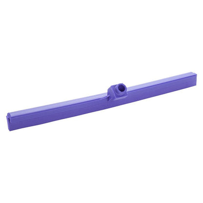 Le Haug Bürsten KG WASSERSCHIEBER, 1-LIPPIG, 620MM est un grattoir à eau en plastique violet avec une lame rectangulaire et un trou fileté central pour la fixation du manche, parfait pour des tâches d'élimination d'eau efficaces. Illustré sur fond blanc.