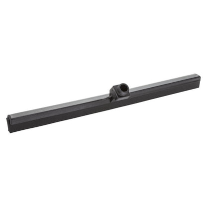 Le Haug Bürsten KG WASSERSCHIEBER, 1-LIPPIG, 620MM est une raclette en caoutchouc noir avec un raccord central en plastique, idéale pour l'élimination efficace de l'eau et pour garder les sols secs et propres. Illustré sur fond blanc.
