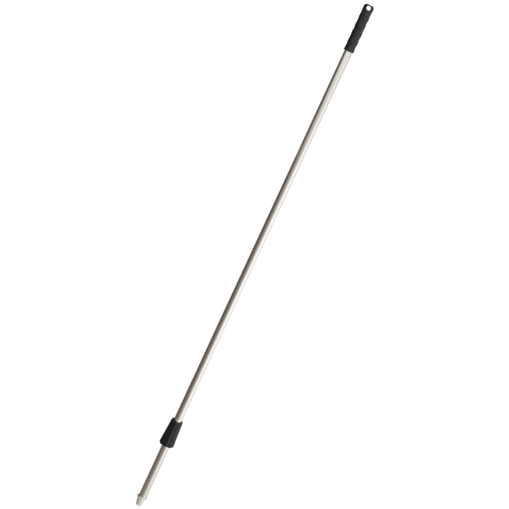 Le manche à balai en aluminium « in-up » de Haug Bürsten KG avec une longueur de 1400 mm et un diamètre de 22 mm est équipé d'un capuchon noir et d'un écrou à oreilles qui facilite la fixation d'une tête de balai. Sa finition en aluminium anodisé garantit à la fois durabilité et élégance pour chaque tâche de nettoyage.