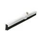 Le racloir à eau Haug avec profil interchangeable de Haug Bürsten KG est une tête de racloir blanche avec double lèvre, un manchon de fixation central et une lèvre en caoutchouc noir pour d'excellentes propriétés de nettoyage. Avec son design minimaliste et fonctionnel, il élimine efficacement l'eau des surfaces planes. Dimensions : 420 x 35 x 25 mm.