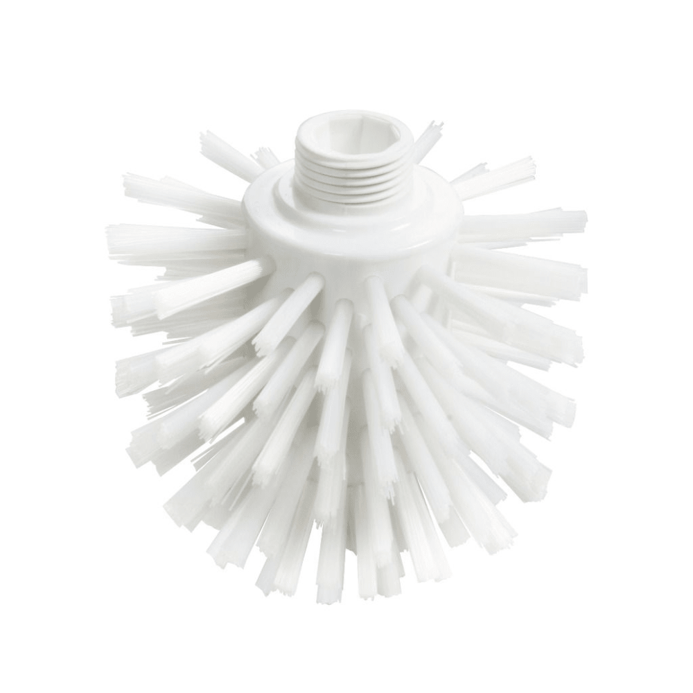 Cette brosse Haug Wolf PP PBT Ø0,50 mm Dure 135xØ120 mm de Haug Bürsten KG dispose d'une tête de brosse ronde avec des poils rigides en éventail vers l'extérieur, ce qui la rend parfaite pour les tâches de nettoyage. Elle dispose également d'un raccord fileté sur le dessus pour une fixation facile du manche, idéale pour les environnements alimentaires sécurisés.
