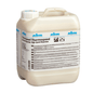 Un conteneur en plastique beige de 5 litres du nettoyant pour sols à dispersion haute vitesse Thermospeed de Johannes Kiehl KG, avec poignée et étiquette multilingue. Vendu en carton (2 bouteilles), nom du produit : Kiehl Thermospeed Dispersion haute vitesse 5 L.