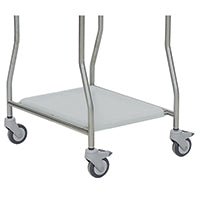 La baignoire en plastique Novocal pour collecteurs quadruples - NW74 ou NW84 (1 pièce) dispose d'un fond de chariot en métal robuste avec quatre roulettes, une étagère plate et des pieds inclinés, parfait pour le stockage des déchets. Marque : Novocal.