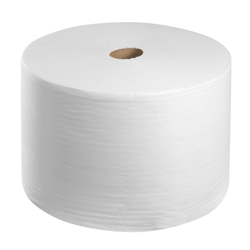Le grand rouleau WypAll® X50 General Clean de Kimberly-Clark GmbH offre 1 rouleau blanc avec 1100 feuilles, idéal comme chiffons absorbants ou chiffons de nettoyage grand rouleau pour les zones à forte fréquentation - parfait pour une utilisation commerciale.