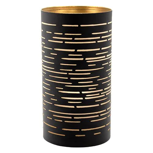 Papstar Bougeoir Securit® Ø 8 cm x 15 cm noir/or