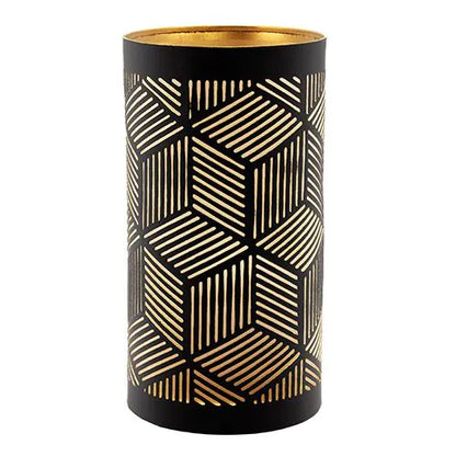 Papstar Bougeoir Securit® Ø 8 cm x 15 cm noir/or