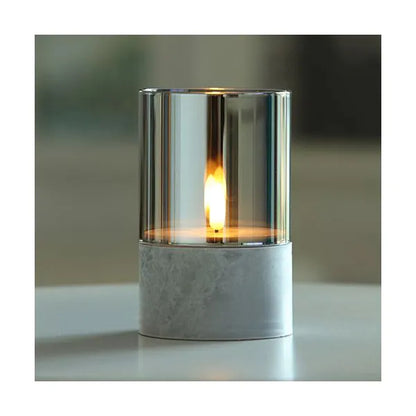 Papstar Bougie LED Securit® Ø 8 cm grise "Gracia"