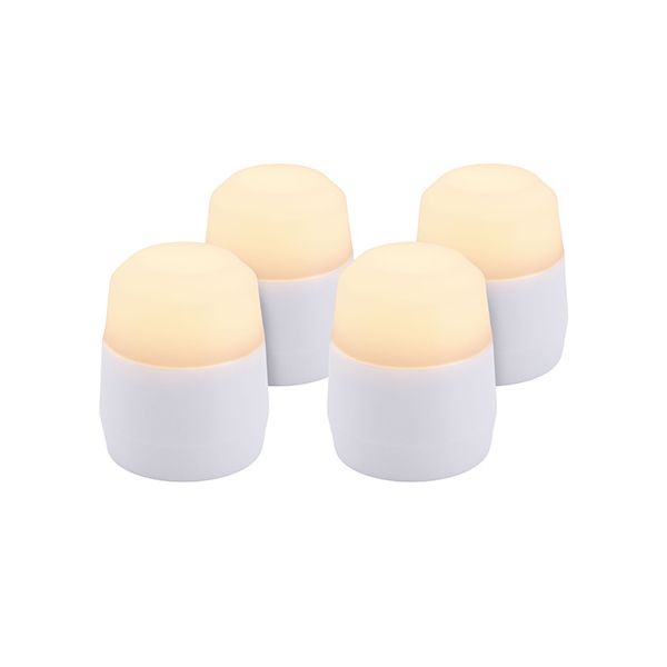 Papstar Recharge Securit® 4 bougies chauffe-plat LED Ø 4 cm x 5 cm "Amsterdam" durée d'éclairage 12-40 heures