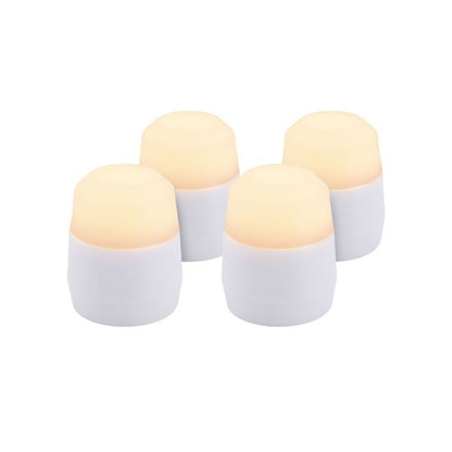 Papstar Recharge Securit® 4 bougies chauffe-plat LED Ø 4 cm x 5 cm "Amsterdam" durée d'éclairage 12-40 heures