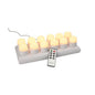 Papstar Securit® 12 bougies chauffe-plat LED incl. borne de recharge Ø 4 cm x 5 cm "Amsterdam" durée d'éclairage 12-40 heures