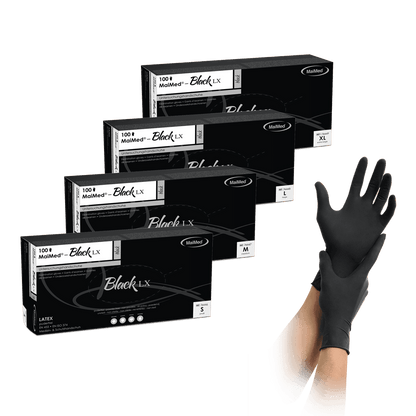 Gants d'examen jetables en latex MaiMed-Black LX PF, non poudrés, 100 pièces/boîte