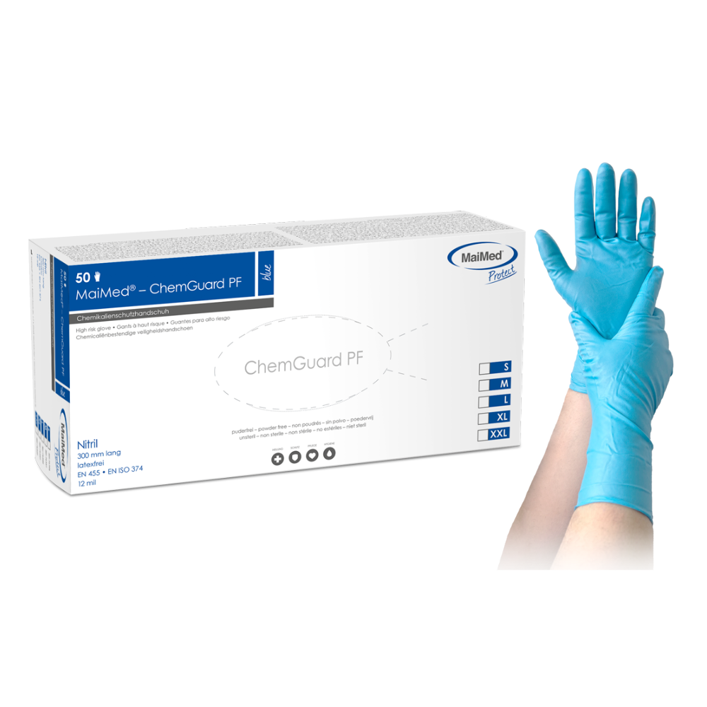 MaiMed-ChemGuard, gant de protection complète en nitrile non stérile et non poudré, 50 pièces/boîte