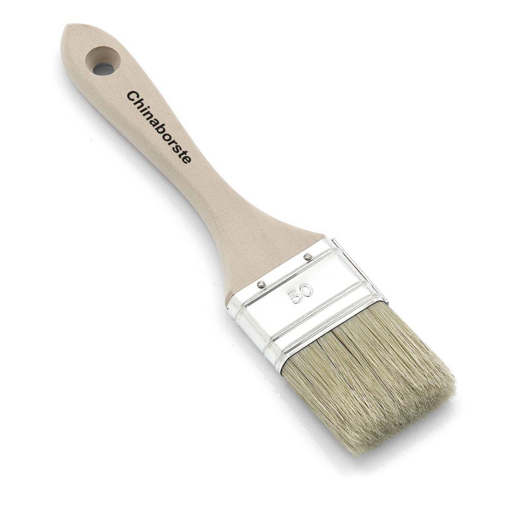 Le pinceau de peinture Nölle Profi Brush 6 dispose d'un manche en bois, d'une virole en nickel et d'un mélange de poils clairs, idéal pour une peinture précise.