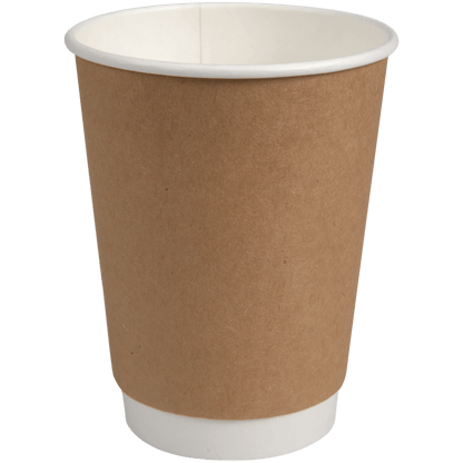 Le gobelet à café à double paroi "Kraft" d'Abena Re-Seller GmbH est un simple gobelet en carton marron avec un intérieur et un fond blancs, idéal pour ceux qui recherchent une alternative écologique aux gobelets en acier inoxydable.