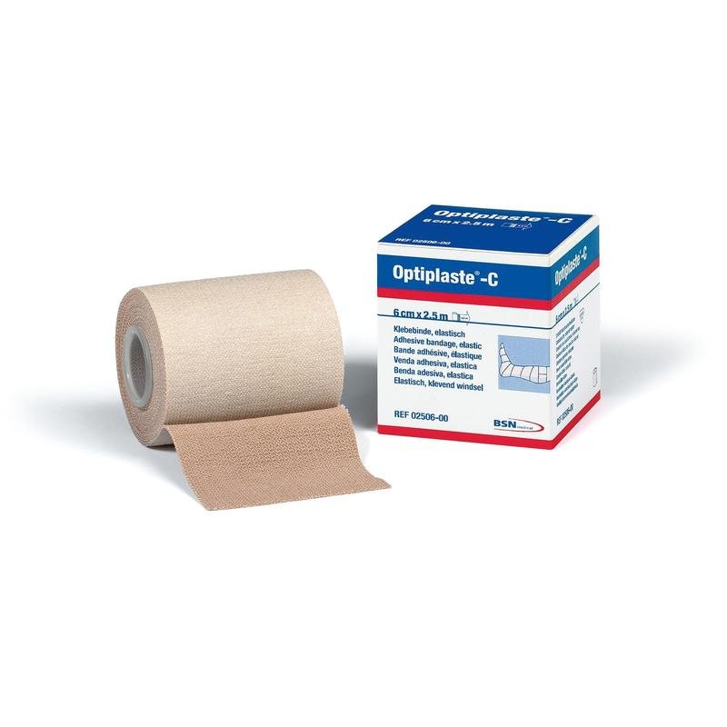 Optiplaste-C, bandage adhésif élastique, adhésif à base d'oxyde de zinc et de caoutchouc
