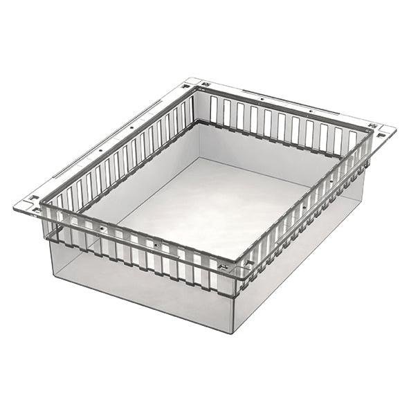 Le module PC Novocal est un conteneur en plastique transparent, divisible, rectangulaire avec des côtés fendus et un fond plat, mesurant 400 x 300 x 100 mm (LxPxH) avec des arrêts de tiroir inclus. Arrêts de tiroir - parfaits pour le stockage et l'organisation des PC. Emballage : 1 pièce.