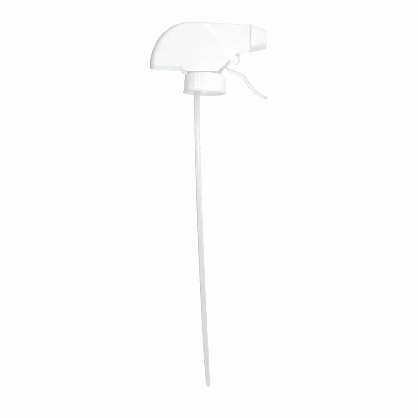 Le pistolet pulvérisateur Arcora pour bouteilles de 1L Profi Maxi T de Arcora International GmbH est un pistolet pulvérisateur en plastique blanc avec un long tube plongeant, idéal pour le nettoyage professionnel et illustré sur un fond blanc simple.