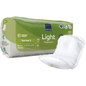 Un paquet vert et blanc ABENA Light Normal 2, Premium | Packung (12 pièces) de la Abena Re-Seller GmbH se trouve à côté d'une protection non pliée. L'emballage affiche les détails du produit, des symboles et met en avant la capacité d'absorption.