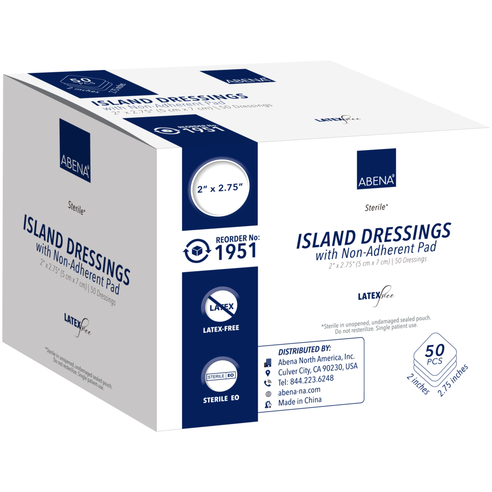 Un rouleau transparent de 10 sacs à déchets Abena Re-Seller GmbH 120 L avec cordon de serrage (700x1010mm, 55 my), avec des informations sur le produit et le revendeur sur l'emballage, similaire à des kits de pansements médicaux.