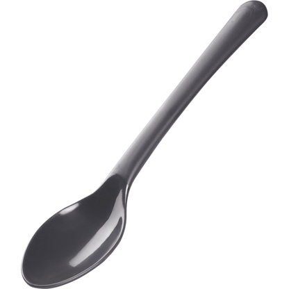 La cuillère à thé réutilisable, 14 cm, noire, PP de Abena Re-Seller GmbH (paquet de 100 pièces) est une cuillère à thé noire réutilisable en polypropylène avec un long manche - un choix écologique pour un usage quotidien.