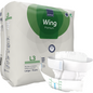 Un paquet de produits d'incontinence avec ceinture ABENA Wing Premium d'Abena Re-Seller GmbH, 15 grandes pièces, en vert et blanc. Un produit non plié est montré à l'avant et met en avant à la fois la protection et le confort.