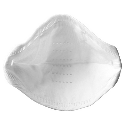 Une vue rapprochée détaillée de la doublure intérieure et des perforations de ventilation du masque respiratoire SAFE® High-Risk FFP3, montrant son matériau en non-tissé idéal pour la protection respiratoire. Ce masque facial blanc, déplié, fabriqué par Altruan, est livré en paquet de 30 pièces.