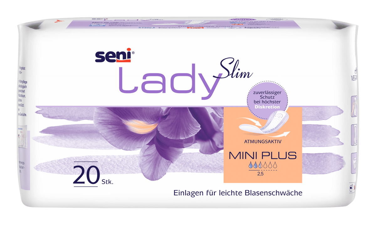 Protections urinaires Seni Lady Slim Mini PLUS | Paquet (20 pièces)