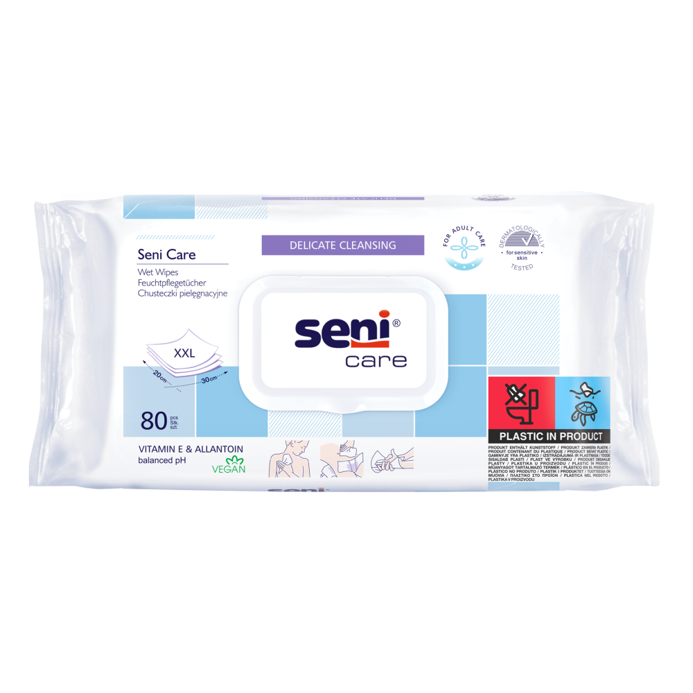 Seni Care Lingettes Humides Douces | Paquet (80 pièces)