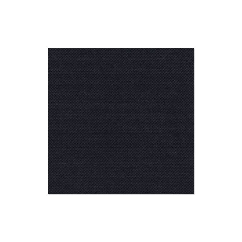 Un morceau carré de tissu noir profond, presque noir, de la « ROYAL Collection » 20 serviettes (pli 1/4, 40x40 cm) de la PAPSTAR GmbH est placé au centre sur un fond blanc et montre sa structure fine - idéal pour une décoration de table élégante.