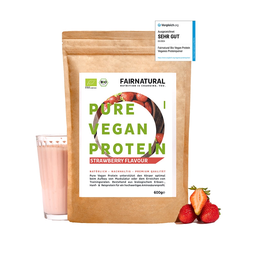 Poudre de protéine vegan bio fraise sans soja
