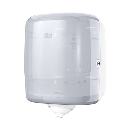Le distributeur de feuilles à dévidage intérieur Tork Reflex™ 473190 M4, un distributeur mural transparent de serviettes en papier de TORK – Essity Professional Hygiene Germany GmbH, dispose d'une ouverture ronde en bas. Avec une serrure sur le côté droit et la possibilité d'accueillir un seul rouleau, il contribue à minimiser les contaminations croisées. Son design neutre en CO2 affiche le nom de la marque « TORK » de manière proéminente à l'avant et répond aux utilisateurs soucieux de l'environnement.