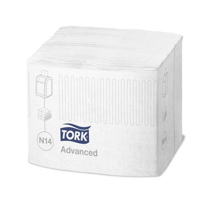 La serviette distributrice Tork Xpressnap Fit® N14 1-couche, fabriquée par TORK – Essity Professional Hygiene Germany GmbH, est élégamment emballée et présente un design graphique simple. Ces serviettes blanches sont fabriquées à partir de fibres 100 % recyclées, ce qui en fait un choix durable pour vos besoins.