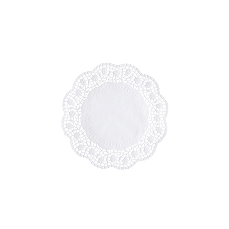 Les PAPSTAR napperons ronds blancs de la PAPSTAR GmbH se distinguent par un motif de dentelle élaboré sur les bords sur un fond blanc uni, ce qui les rend parfaits pour la présentation de délicieuses pâtisseries.