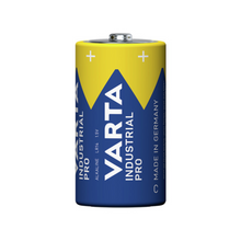 Un article discontinué de Varta AG, une batterie Industrial 4014 Pro Baby C LR14 1,5V (1 pièce), avec un marquage bleu et jaune, se tient debout sur un fond blanc simple.