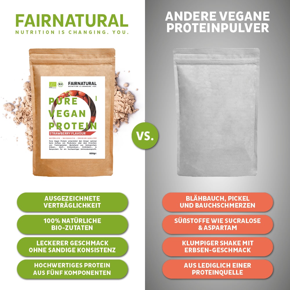 Poudre de protéine vegan bio fraise sans soja
